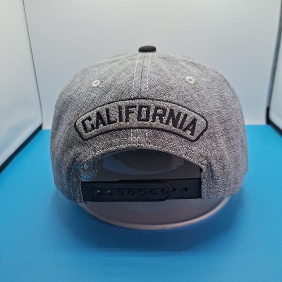 California Republic Bear Gray w/ Black Snap Back Hat Cap 100% Cotton - Picture 3 of 7